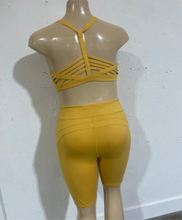 Load image into Gallery viewer, Mustard biker shorts
