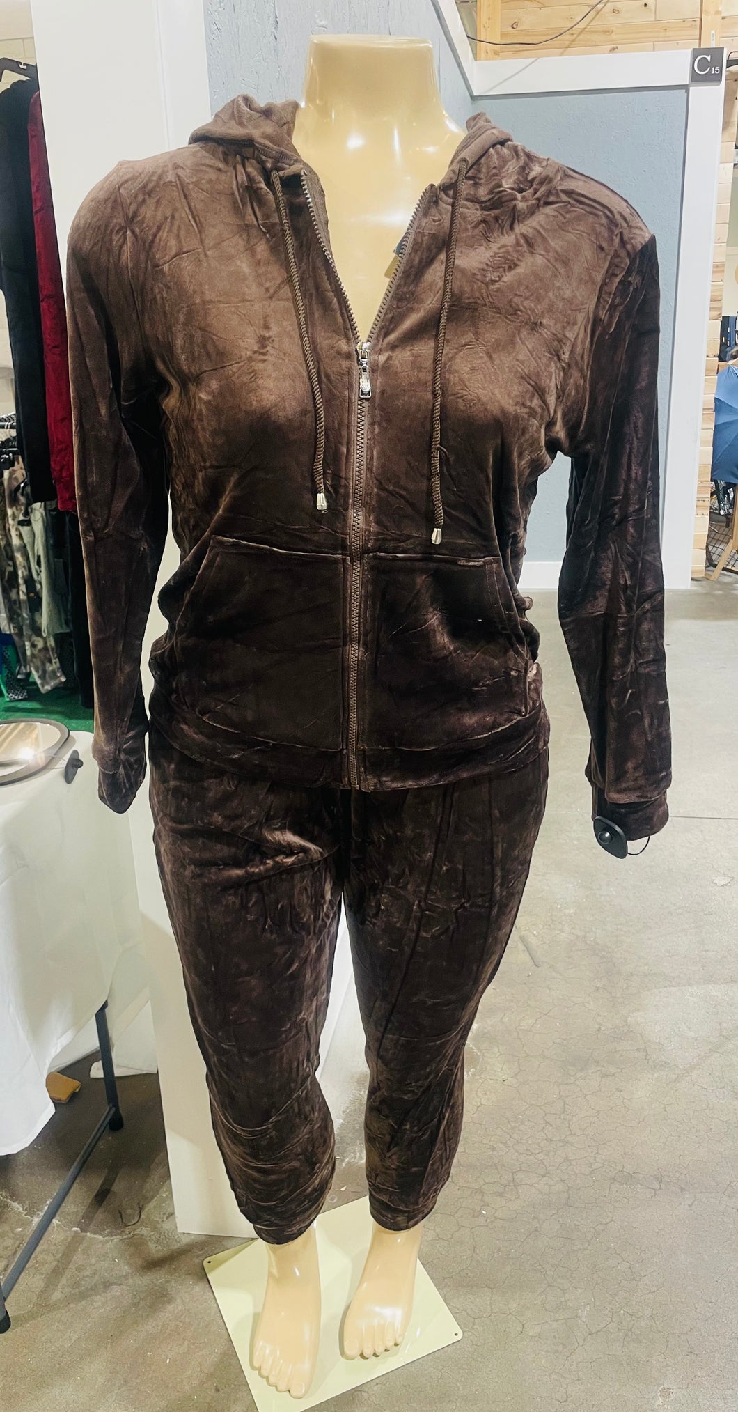 Brown Velour Tracksuit