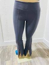 Load image into Gallery viewer, BUTTER HIGH WAIST FULL LENGTH FLARED LEGGINGS WITH FRONT SLIT

