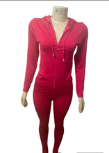 Load image into Gallery viewer, Pink 2 Piece Hoodie Activewear Set
