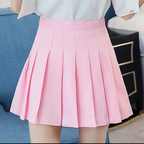 Women Sexy Pleated Mini Skort Pink color